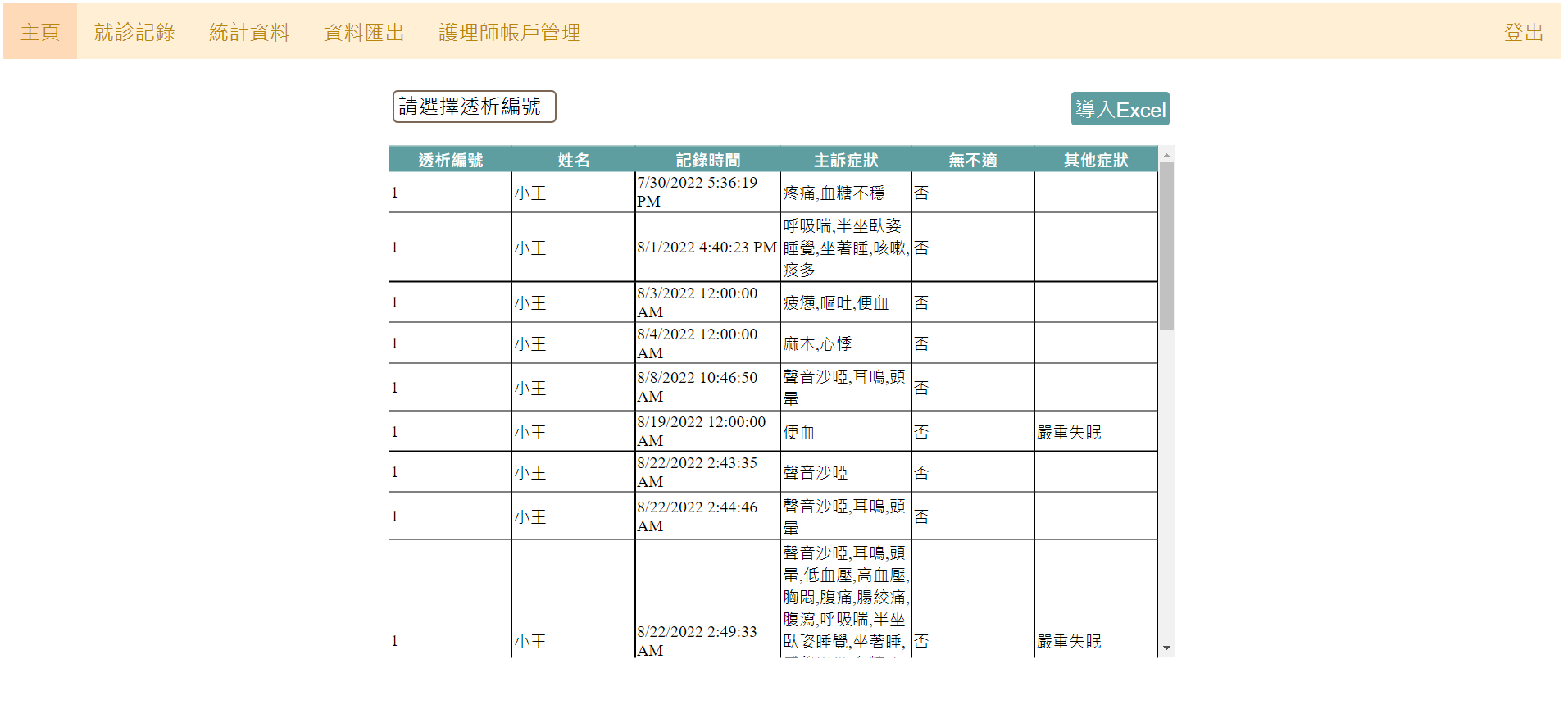 Data Export Page 1